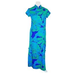 Vintage 60's Hawaiian Dress Liberty House by Sydney Polynesian Aloha Maxi Cheong
